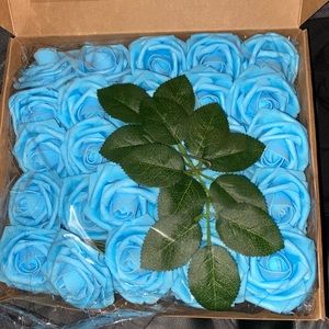 Light blue foam flowers.